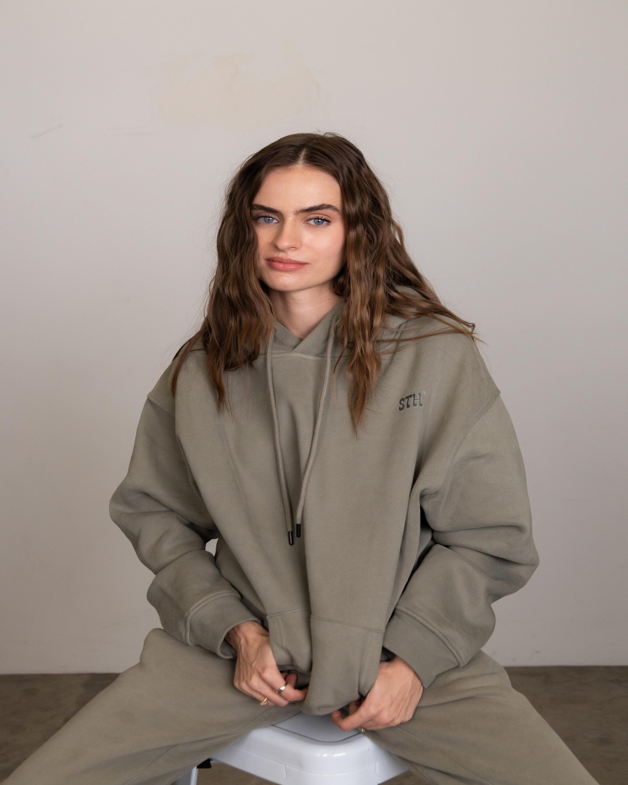 STH fleece hoodie (moss)