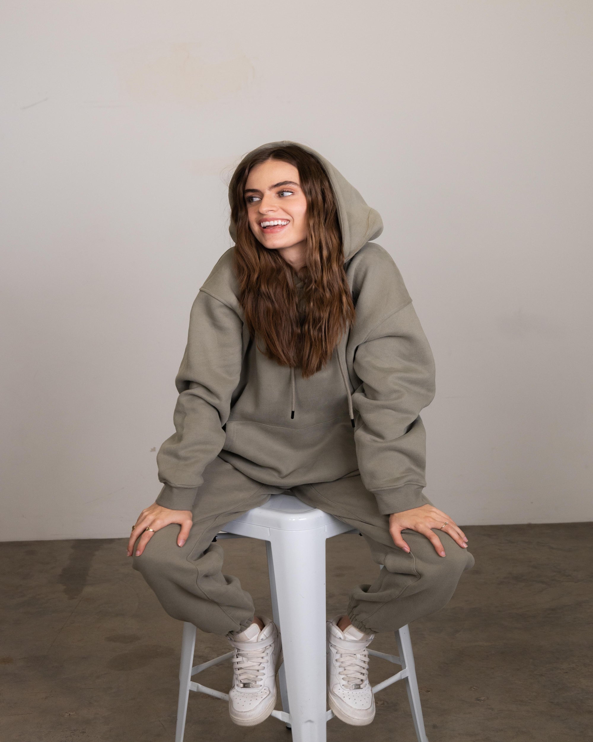 STH fleece hoodie (moss)