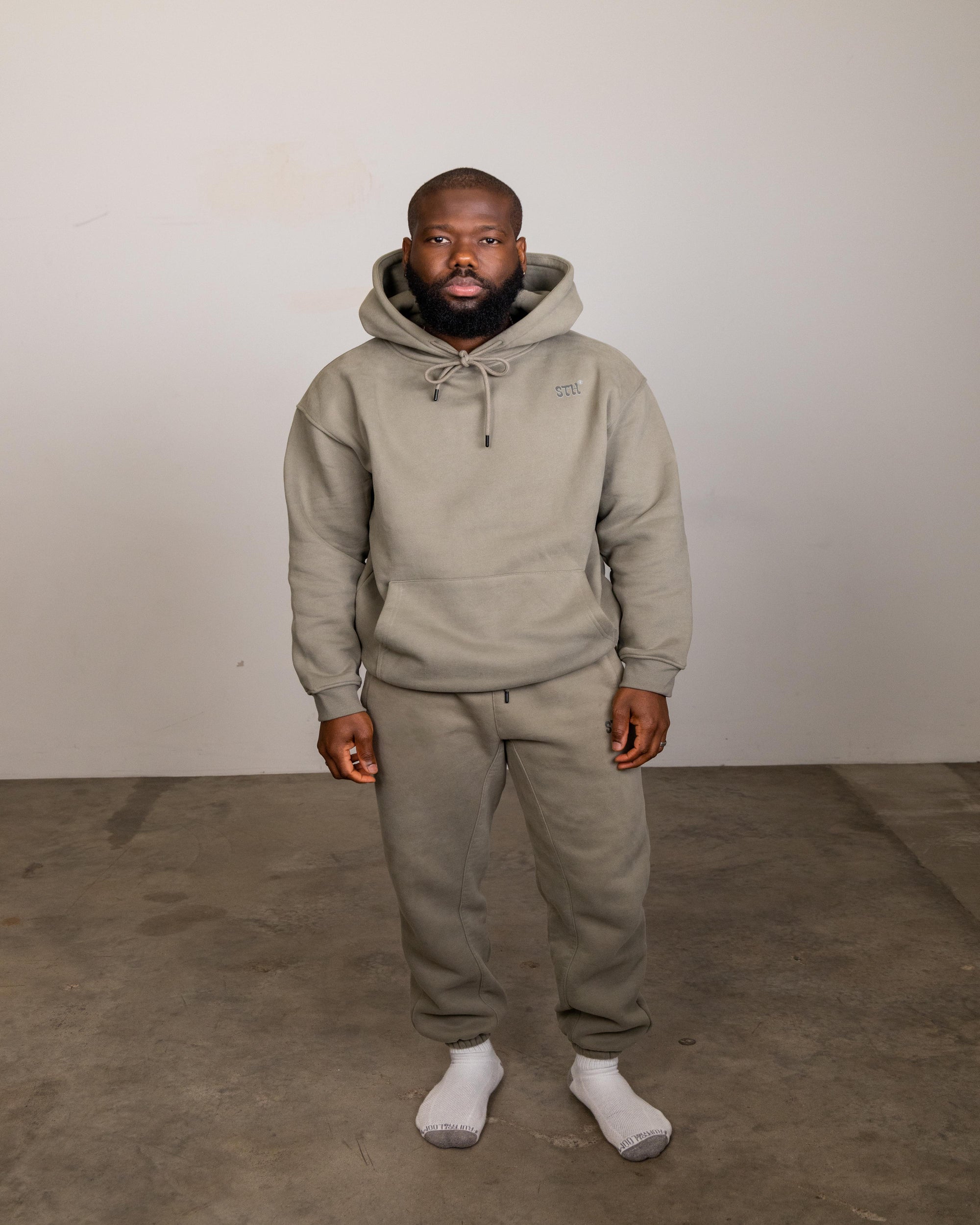 STH fleece hoodie (moss)